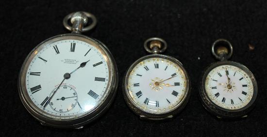3 silver plated watches